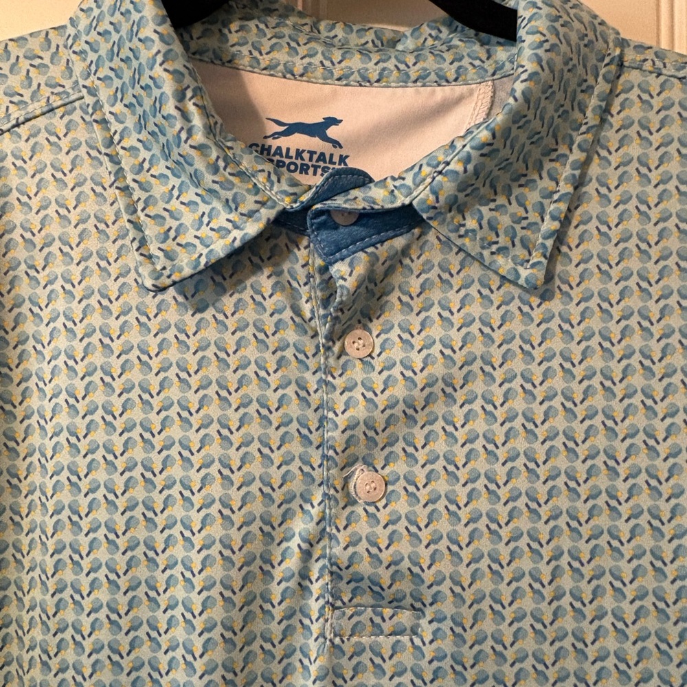 Blue Patterned Polo Shirt